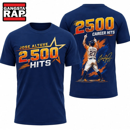 Houston Astros JOSE ALTUVE 2500 CAREER HITS T Shirt