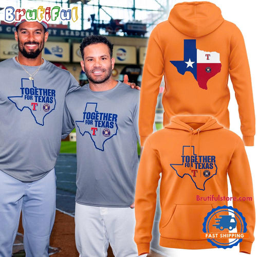 Houston Astros Together for Texas 2025 Orange Hoodie
