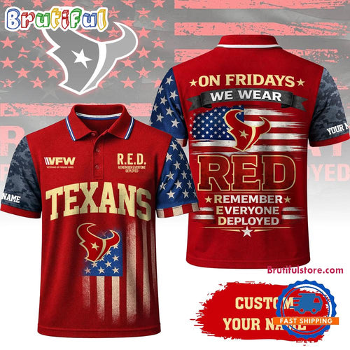 Houston Texans 2026 NFL Red Friday Limited Edition Polo Shirt