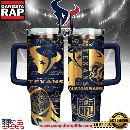 Houston Texans Custom Stanley Quencher Tumbler With Handle 40oz