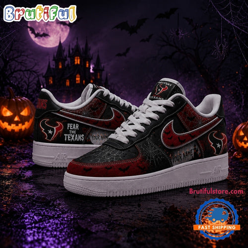 Houston Texans NFL Fear The Team Halloween Air Force 1 Shoes Sneakers