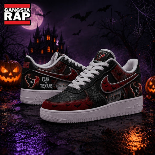 Houston Texans NFL Fear The Team Halloween Air Force 1 Shoes Sneakers