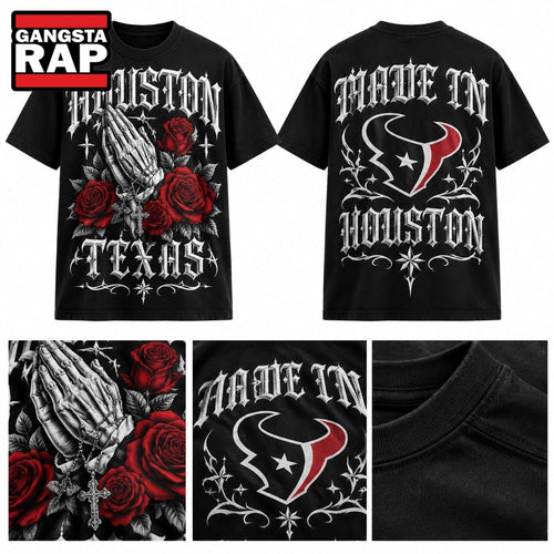 Houston Texans x Dia de los Muertos Graphic 2026 Black T Shirt