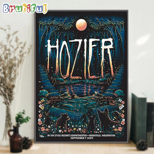 Hozier On Sept 7 2024 Live At RV Inn Style Resorts Amphitheater Ridgefield WA Concert Poster Canvas