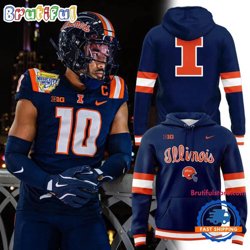 Illinois Fighting Illini Football Music City Bowl Uniform Limited Edition Hoodie T-Shirt
