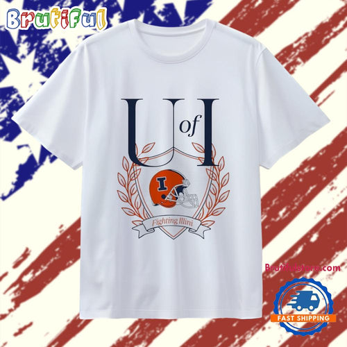 Illinois Fighting Irish Football helmet laurel U of I T Shirt