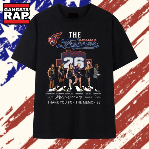Indiana Fever Abbey Road Players Signatures Vintage Graphic T Shirt