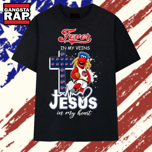Indiana Fever In My Veins Jesus In My Heart T Shirt