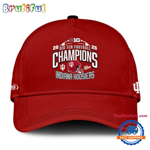 Indiana Hoosiers 2025 Big Ten Football Conference Champions Limited Edition Red Cap