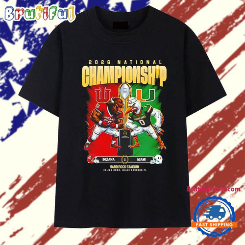 Indiana Hoosiers and Miami Hurricanes 2026 National Championship Hard Rock Stadium Miami Gardens Florida T Shirt