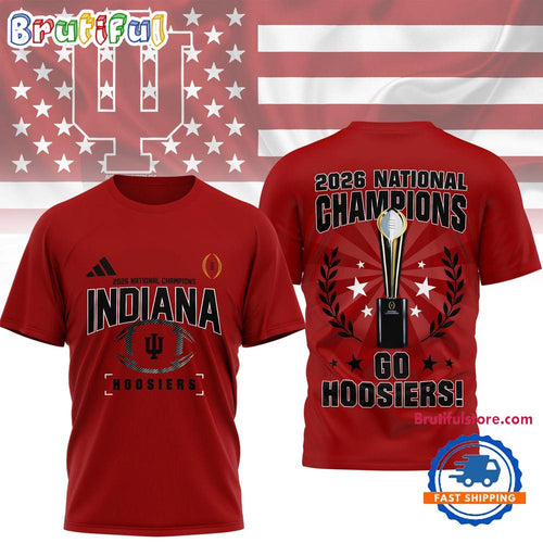 Indiana Hoosiers NCAA 2026 CFP National Champions Limited Edition Red 3D Shirt
