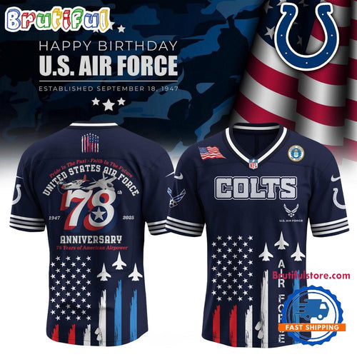 Indianapolis Colts 2025 NFL US Air Force Birthday Football Jersey