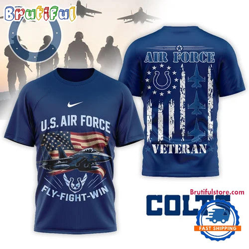 Indianapolis Colts 2026 NFL Air Force Veteran Special New 3D Shirt