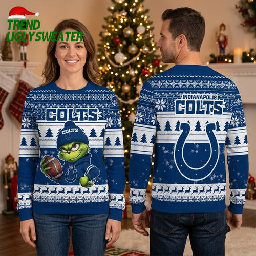Indianapolis Colts Grinch Football Player Ugly Christmas Sweater