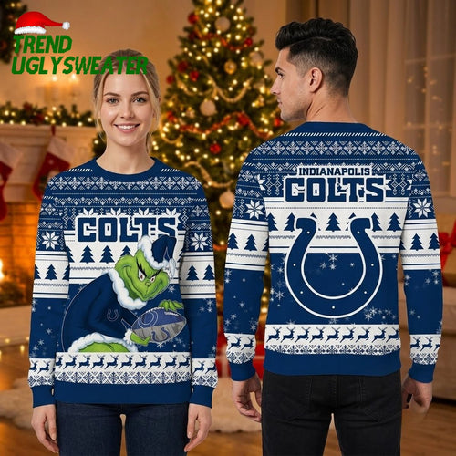 Indianapolis Colts Grinch Football Ugly Christmas Sweater