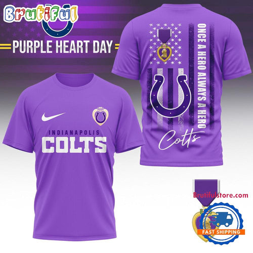 Indianapolis Colts National Purple Heart Day Limited Edition 3D Shirt