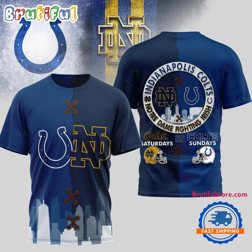Indianapolis Colts NFL x Notre Dame Fighting Irish NCAA Limited Edition 3D Shirt