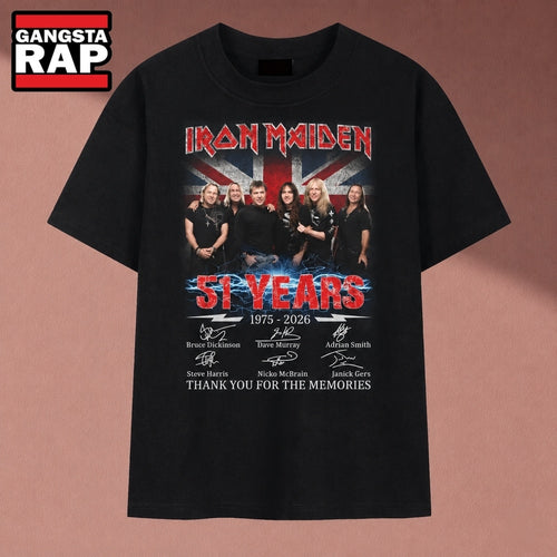Iron Maiden 51 Years 1975 2026 Thank You For The Memories T Shirt, Music 2D Shirt