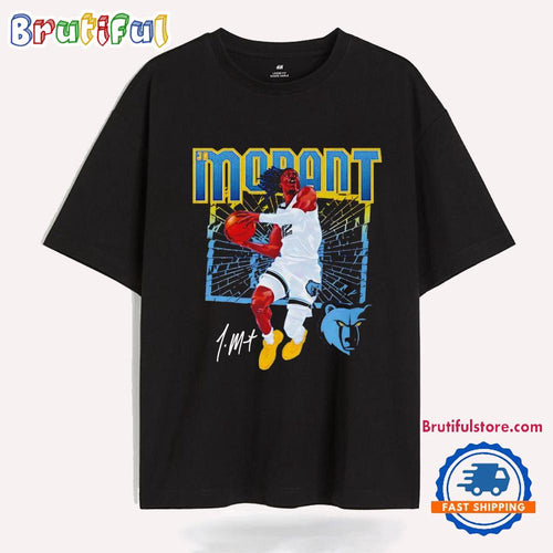Ja Morant Jump Shot Shattered Memphis Grizzlies Signature T Shirt
