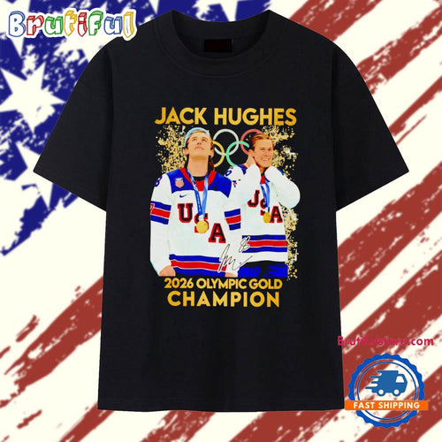 Jack Hughes Hero USA Men’s Olympic Hockey Olympic 2026 Gold T Shirt
