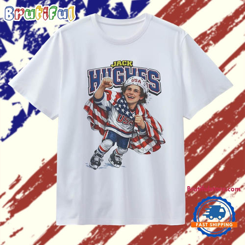 Jack Hughes USA Men’s Hockey caricature T Shirt