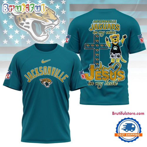 Jacksonville Jaguars In My Veins In My Heart All Over Print Shirt