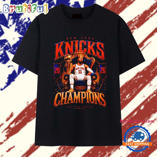 Jalen Brunson NY Knicks 2026 Champions Royal Hoops King of the Court Throne T Shirt