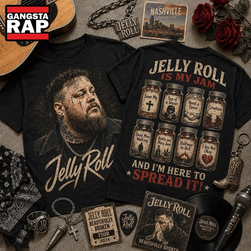 Jelly Roll Is My Jam Songs in Jars Front and Back Hoodie T-Shirt