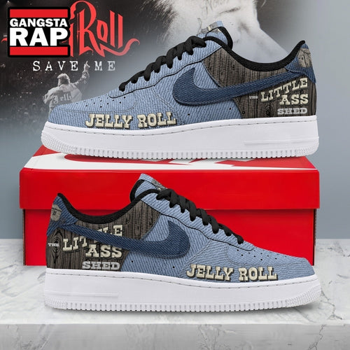 Jelly Roll Little Ass Shed Country Rock Graphic Air Force 1 Shoes, Music Air Force 1 Shoes