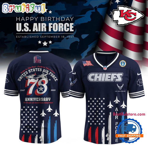 Kansas City Chiefs 2025 NFL US Air Force Birthday Football Jersey