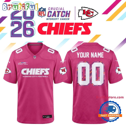 Kansas City Chiefs NFL Crucial Catch 2026 Pink Limited Edition Football Jersey