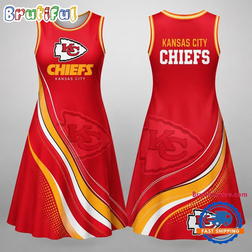 Kansas City Chiefs NFL Team Pride Women’s Sleeveless Dress