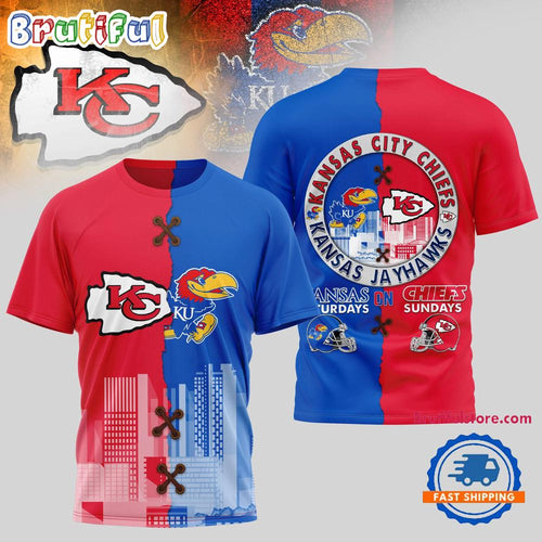 Kansas City Chiefs NFL x Kansas Jayhawks NCAA Limited Edition 3D Shirt