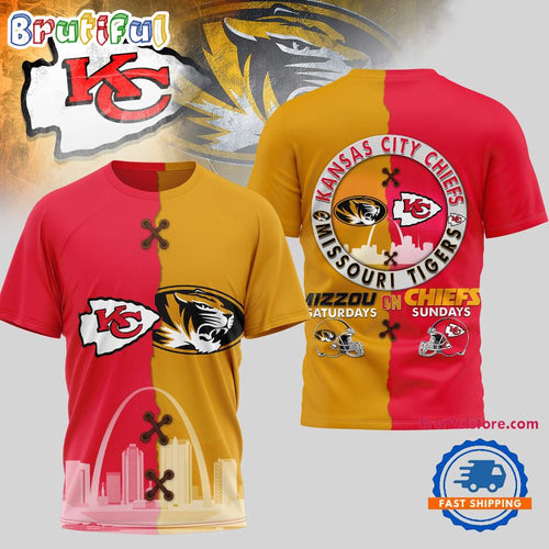 Kansas City Chiefs NFL x Missouri Tigers NCAA Limited Edition 3D Shirt