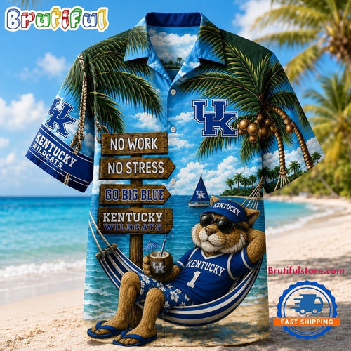 Kentucky Wildcats NCAA No Work No Stress Hawaiian Shirt