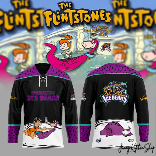Knoxville Ice Bears Dino Flinstone Race Hockey Jersey