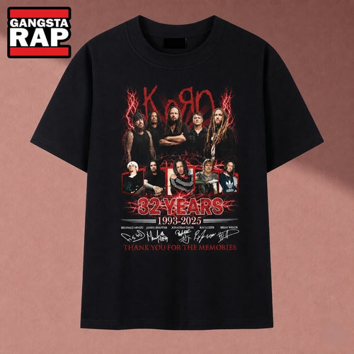 Korn Band 32 Years 1993 2025 Thank You For The Memories T Shirt, Music 2D Shirt
