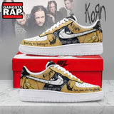 Korn Band Nu Metal Yellow Graphic Air Force 1 Shoes Sneakers, Music Air Force 1 Shoes