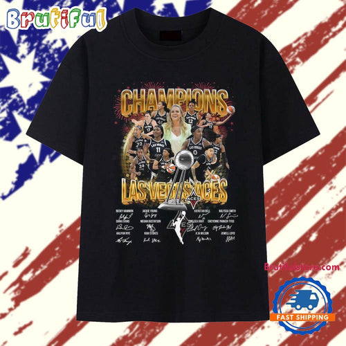 Las Vegas Aces 2025 Champions Winner Team Graphic Design T Shirt