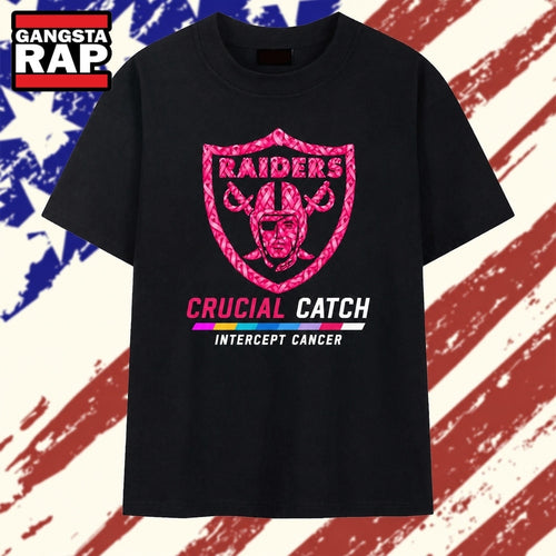 Las Vegas Raiders Crucial Catch Intercept Cancer T Shirt