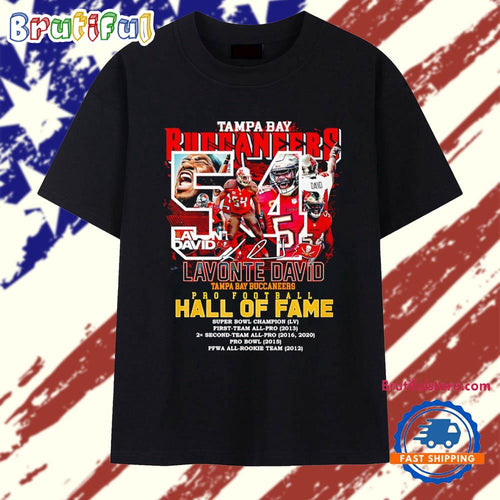 Lavonte David 54 Tampa Bay Buccaneers Pro Football Hall of Fame graphic T Shirt
