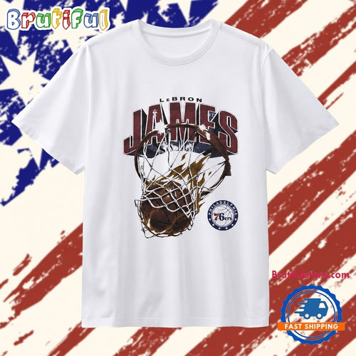 LeBron James Philadelphia 76ers Distressed T Shirt