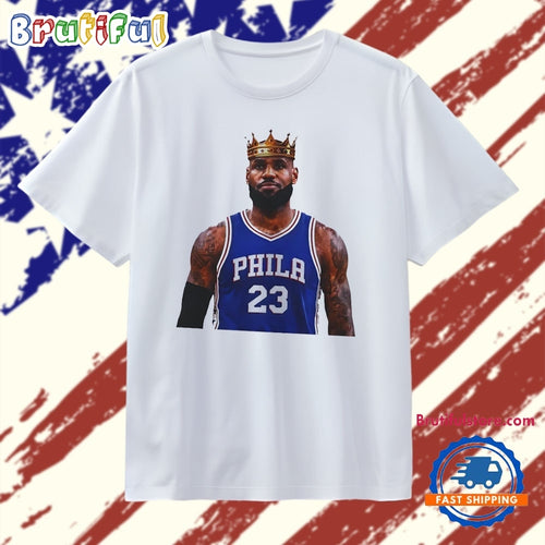LeBron James Philadelphia 76ers King Crown T Shirt