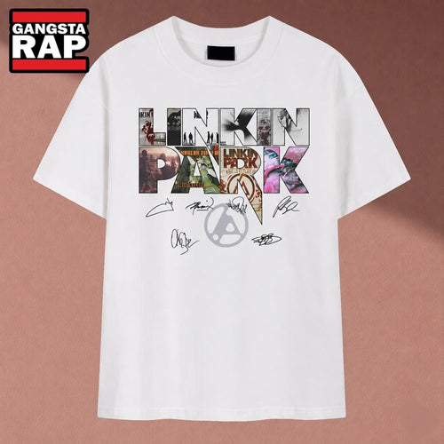Linkin Park Album Collage Signatures Vintage Rock Band T Shirt, Music 2D Shirt