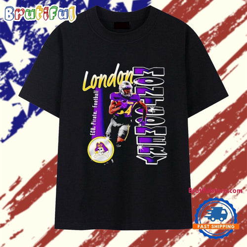 London Montgomery portrait ECU Pirate Football T Shirt