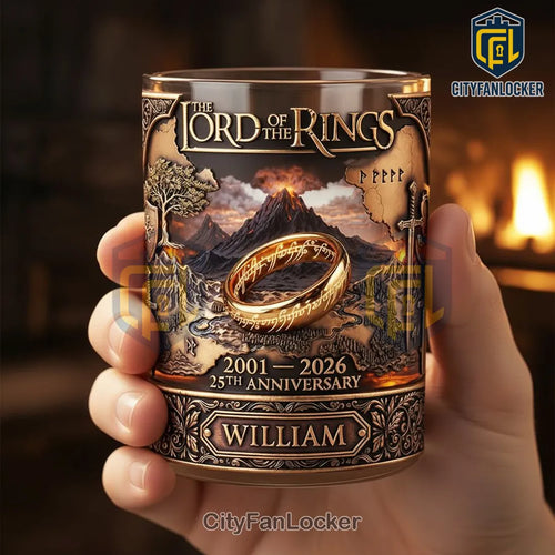 Lord of the Rings Personalized 25th Anniversary Whiskey Glass