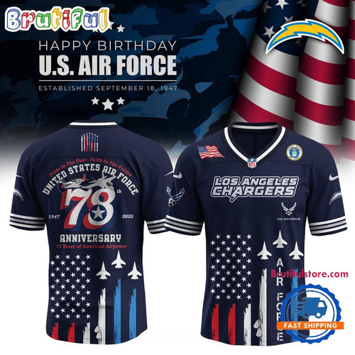 Los Angeles Chargers 2025 NFL US Air Force Birthday Football Jersey