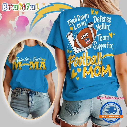 Los Angeles Chargers 2026 NFL Mother Day Football Mama All Over Print T Shirt