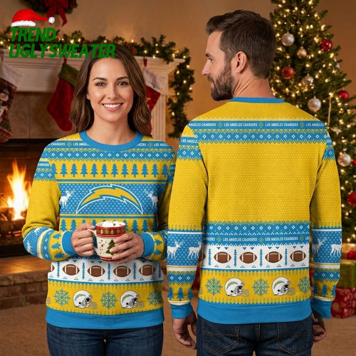 Los Angeles Chargers Lightning Bolt Ugly Christmas Sweater