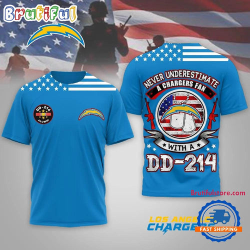 Los Angeles Chargers NFL DD-214 Alumni Limited Edition 3D Shirt
